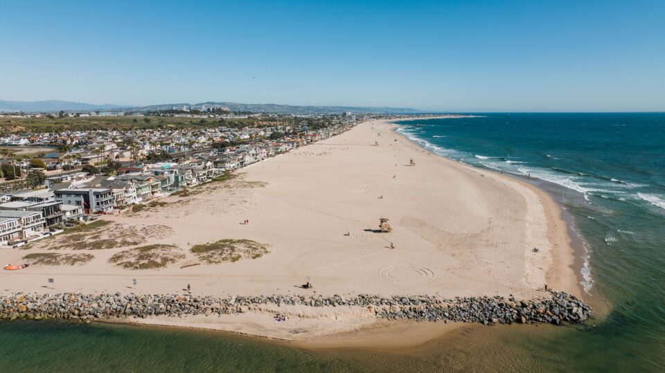 Aerial view of Orange County beach